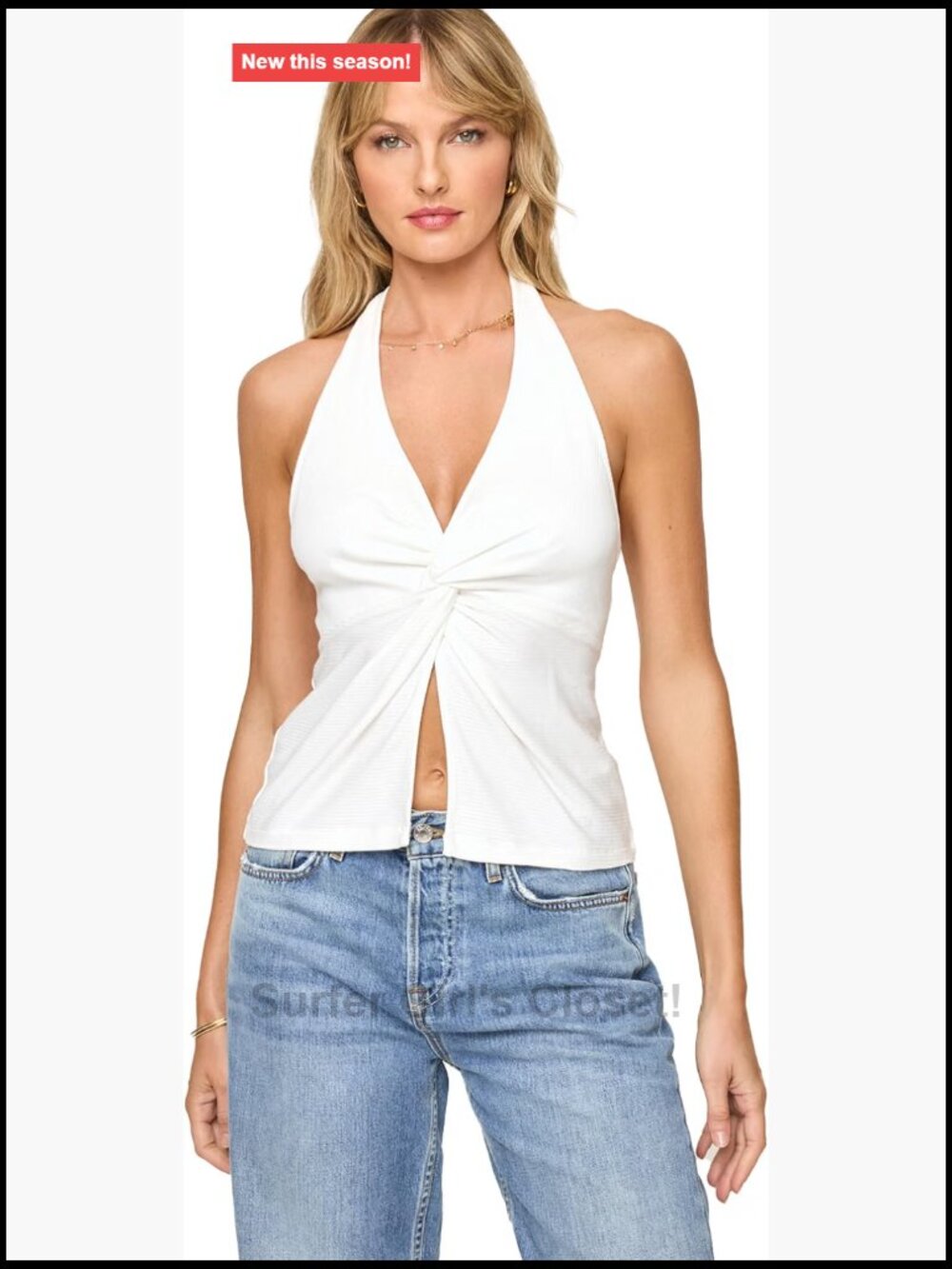 L*Space Callie Halter Tank Top Viscose Elastane Knot Front
